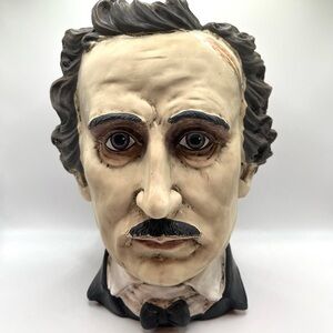 Edgar Allan Poe Head Container Vase Ashland Halloween Brand New Gothic Decor